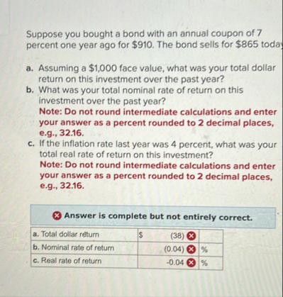 Suppose you bought a bond with an annual coupon