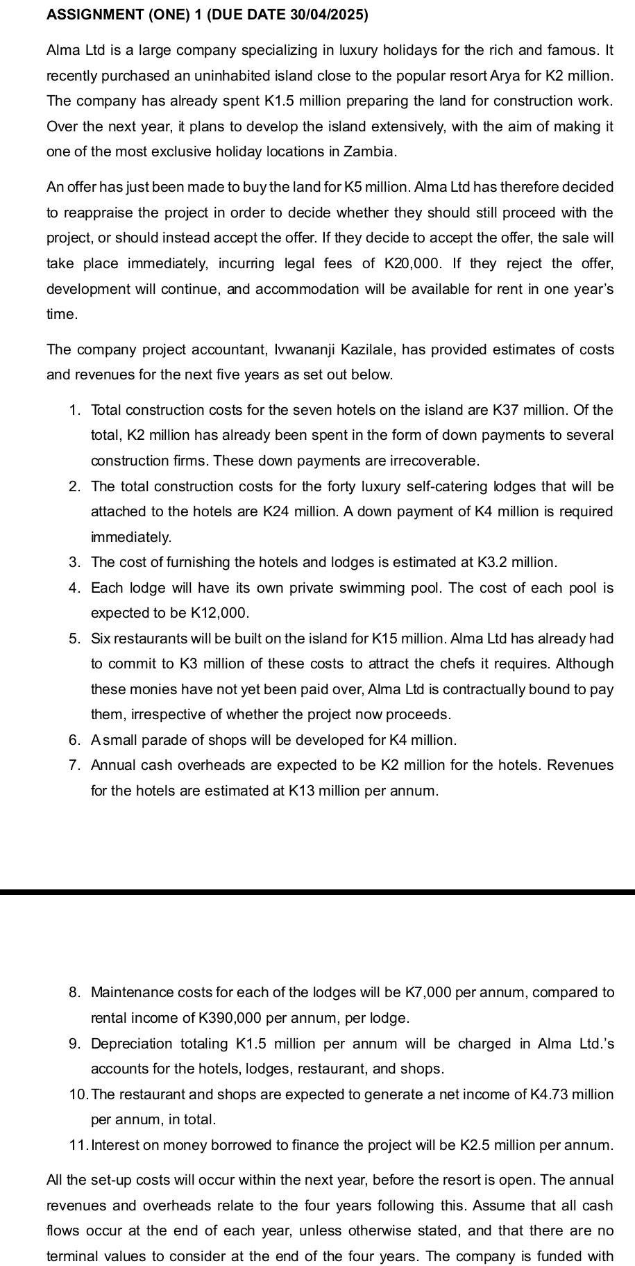 ASSIGNMENT ( ONE ) 1 ( DUE DATE 3 0 / 0 4 / 2 0 2