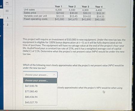 \ table [ [ , Year 1 , Year 2 , Year 3 , Year 4 ]