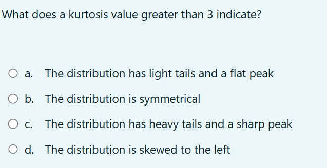 What does a kurtosis value greater than 3