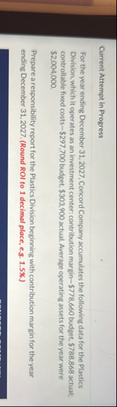 Current Attempt in Progress For the year ending