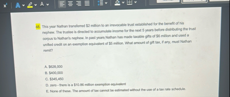 This year Nathan translemed $ 2 milion to an