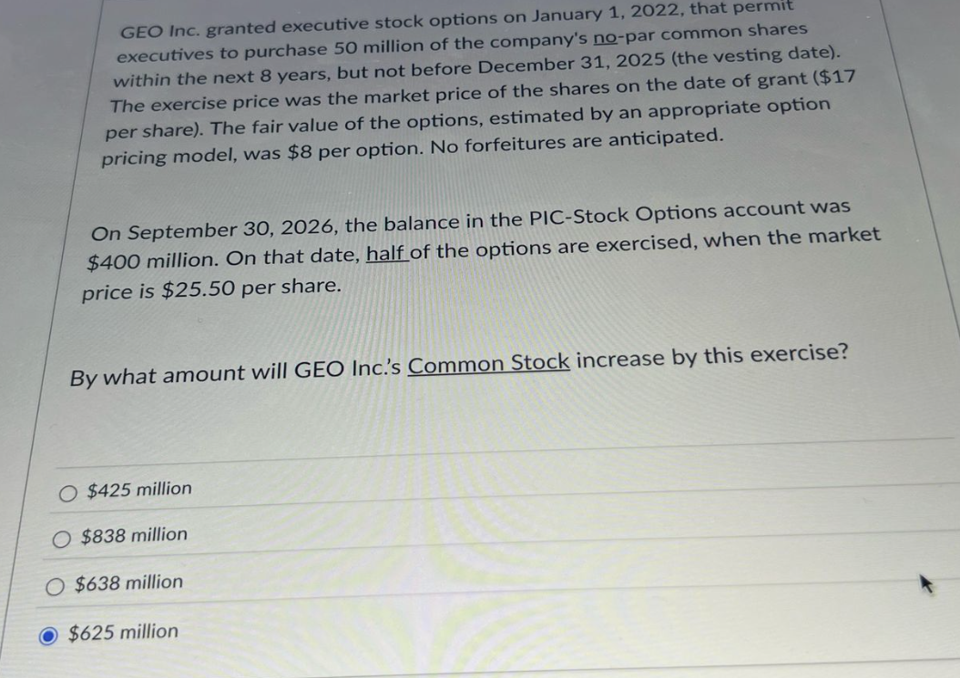 GEO Inc. granted executive stock options on