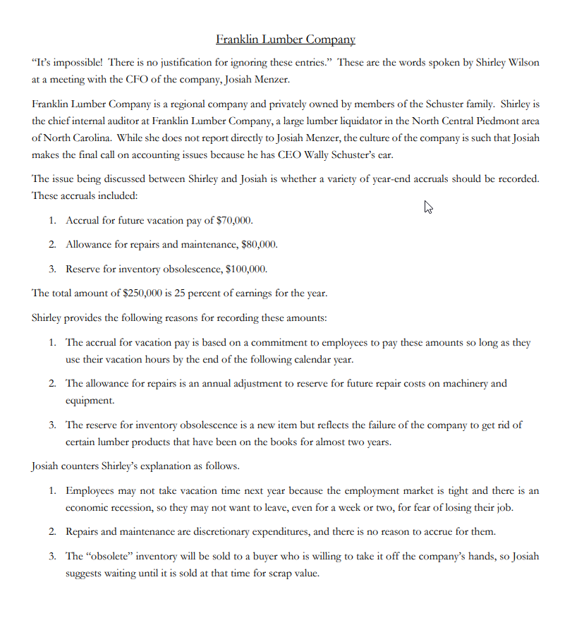 This is an ethics case study in which you will be