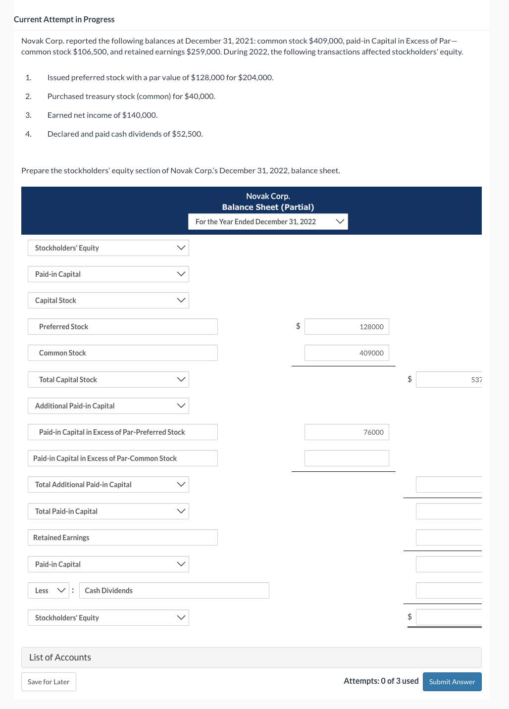 Current Attempt in Progress Novak Corp. reported