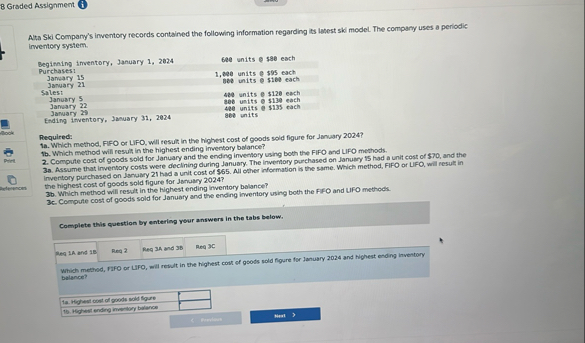 8 Graded Assignment ( i ) Alta Ski Company's