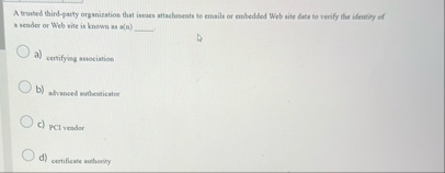 A trunted third - party organization that isues