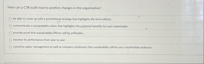 How can a CSR audit lead to positive changes in