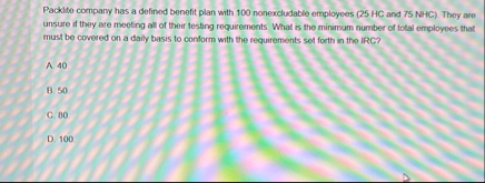 Packlte company has a defined benefit plan with 1