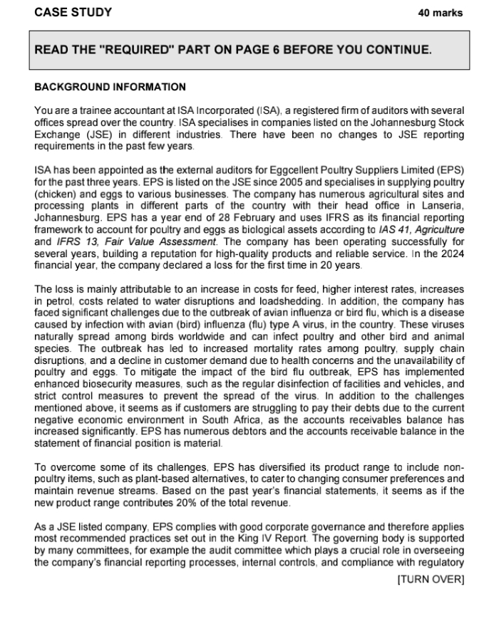 CASE STUDY 4 0 marksREAD THE "REQUIRED" PART ON