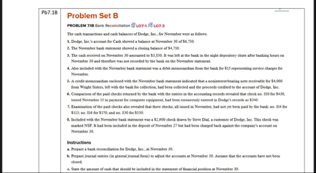 Pb 7 . 1 B Problem Set B PROBLEM 2 1 B Bank