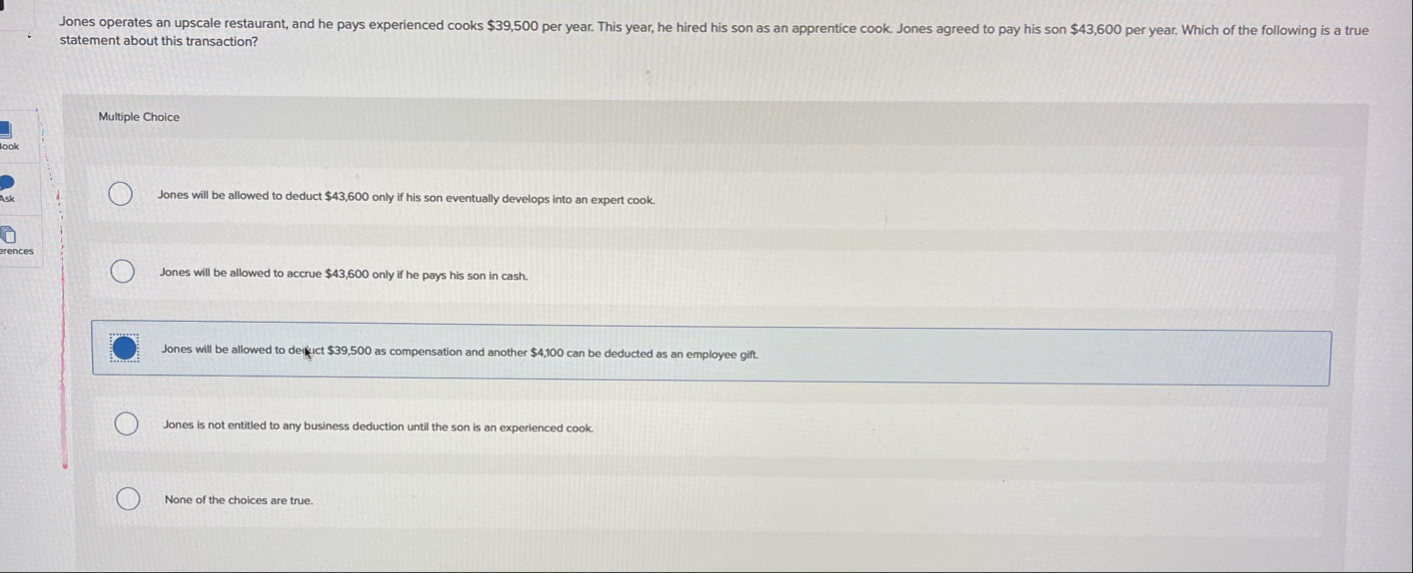 statement about this transaction? Multiple Choice