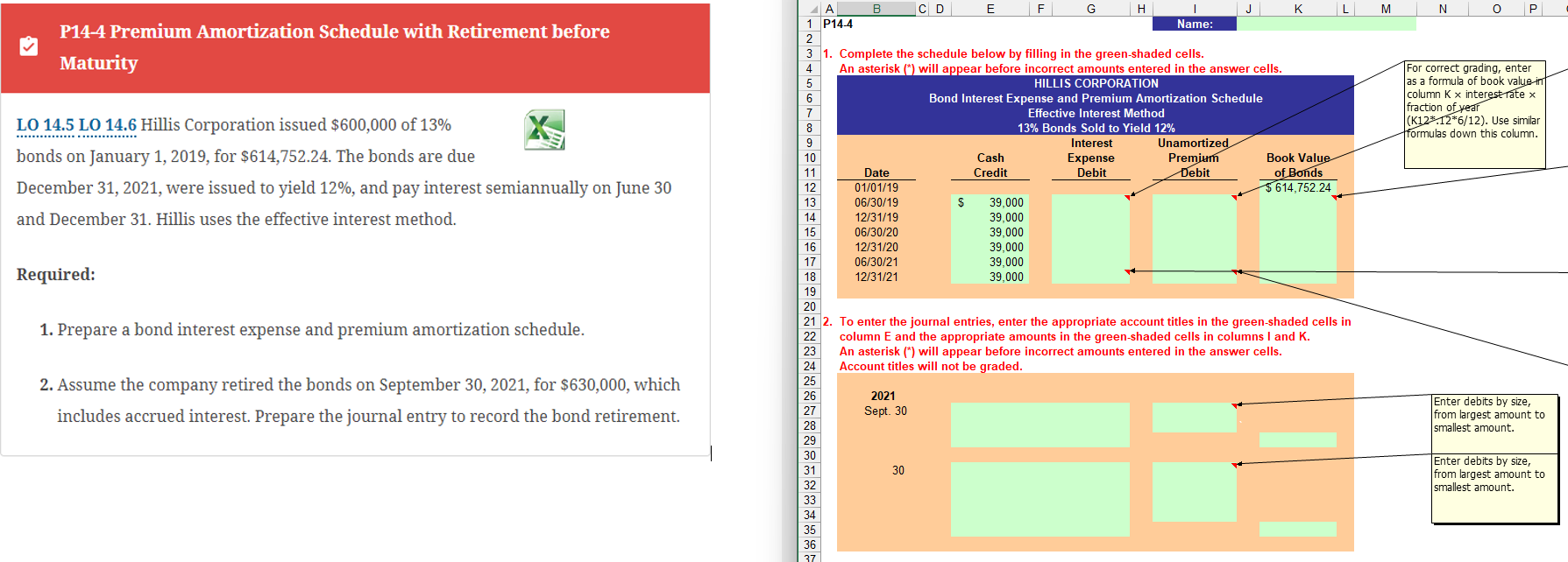 LO 1 4 . 5 LO 1 4 . 6 Hillis Corporation issued \