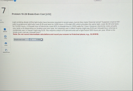 Problem 1 0 - 2 9 Breek - Even Cost [ LO 2 ] 1 7