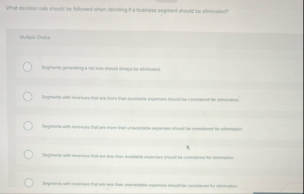 . What decision rule should be followed when