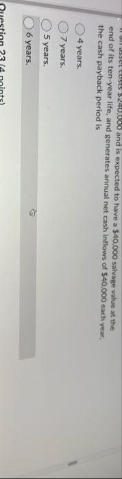 ests $ 2 4 0 , 0 0 0 and is expected to have a $