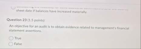 sheet date if balances have increased materially.