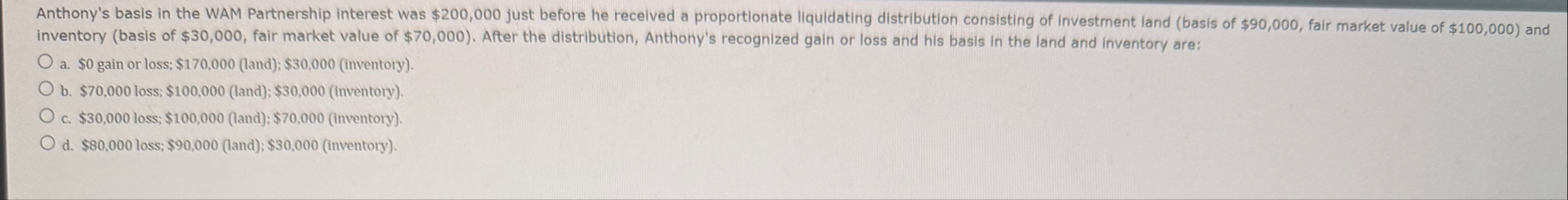 inventory ( basis of $ 3 0 , 0 0 0 , fair market