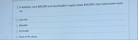 If liabilities total $ 8 0 , 0 0 0 and