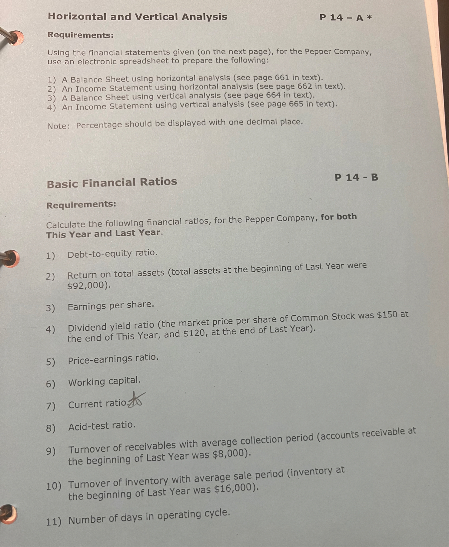 Horizontal and Vertical AnalysisP 1 4 - A *