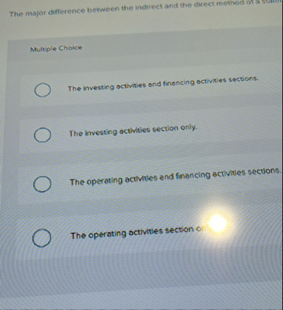 The major difference between the indirect and the