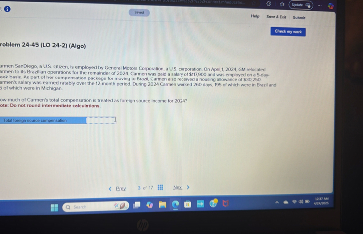 ( i ) Upelste Help Sove 8 Exit Submit roblem 2 4