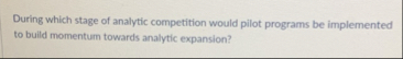 During which stage of analytic competition would