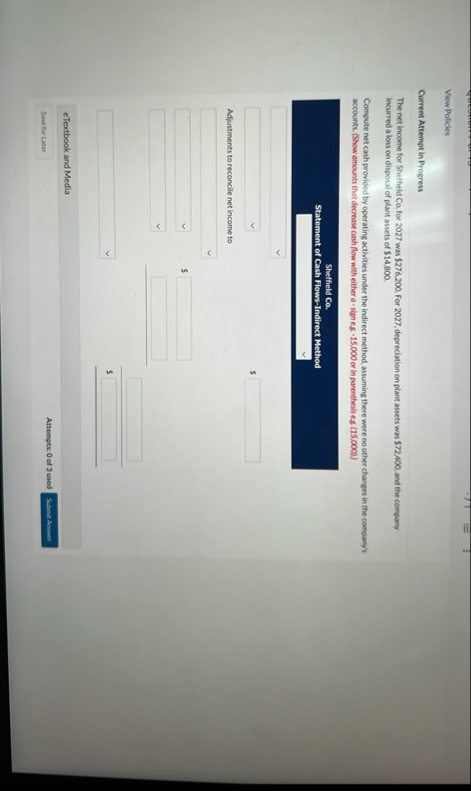 View Policies Current Attempt in Progress The net