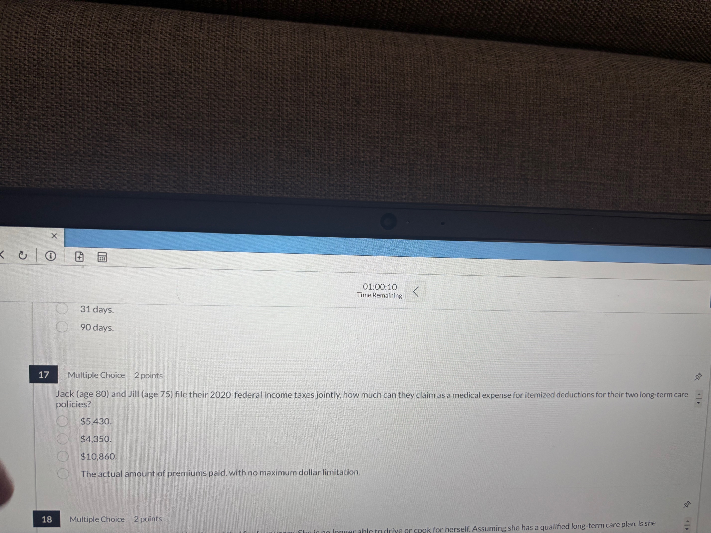 0 1 : 0 0 : 1 0 Time Remaining 3 1 days. 9 0