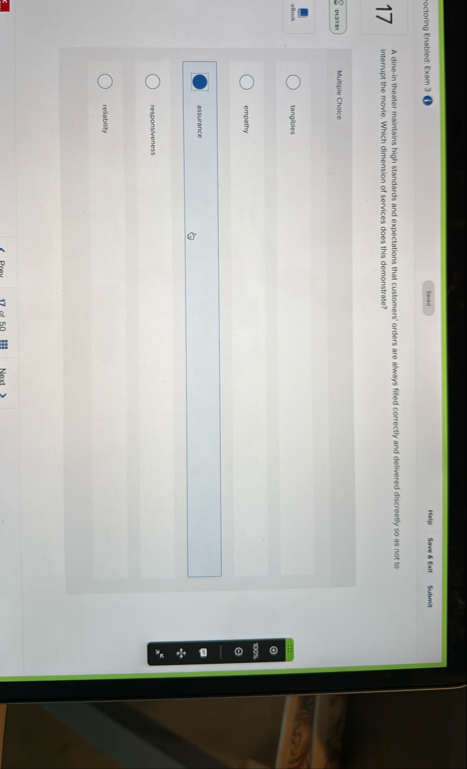 octoring Enabled: Exam 3 leved Help Save 5 Euit