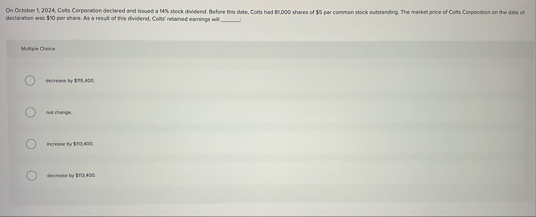 On October 1 , 2 0 2 4 , Colts Corporation