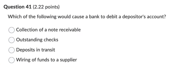 Question 4 1 ( 2 . 2 2 points ) Which of the