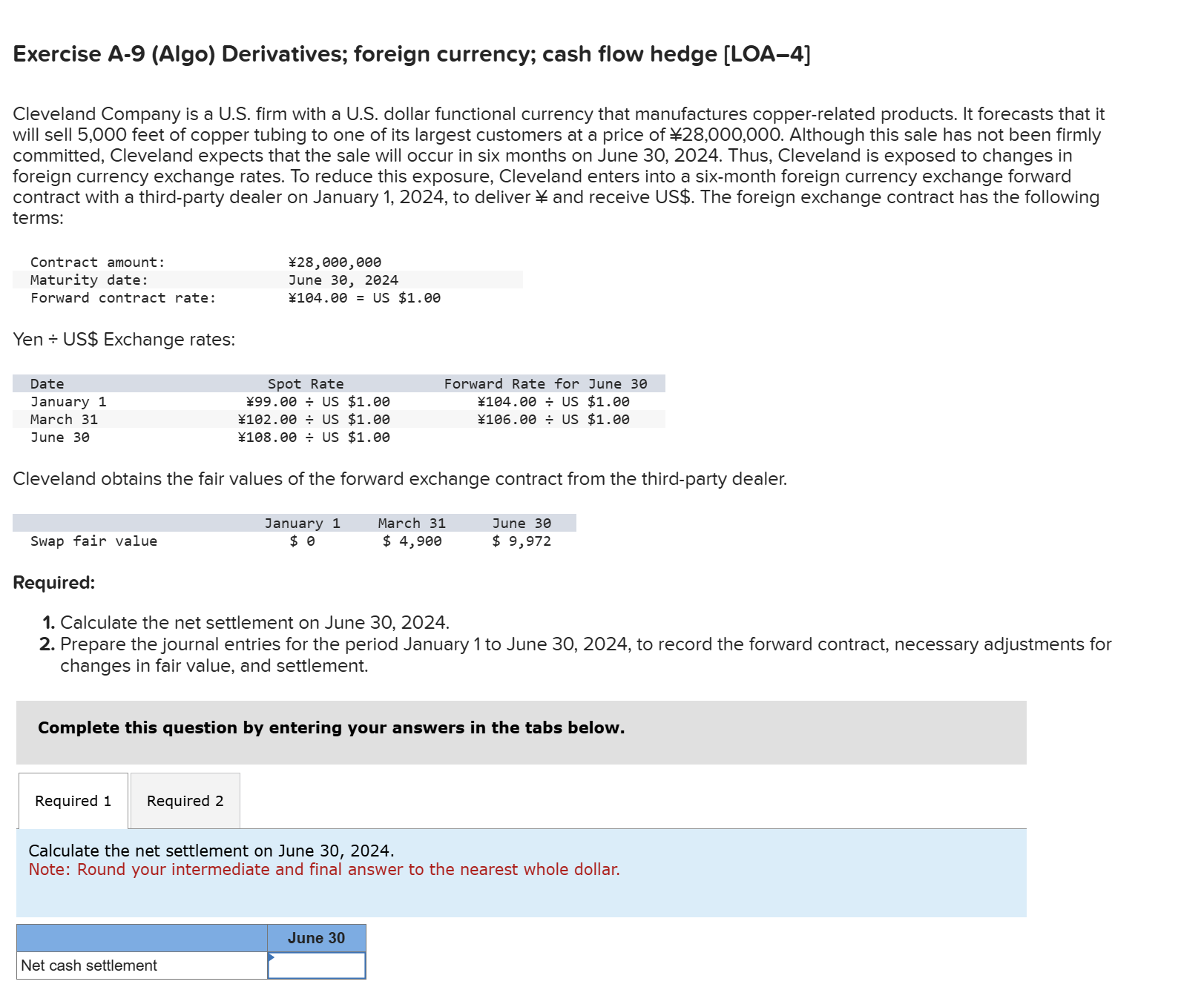 Exercise A - 9 ( Algo ) Derivatives; foreign