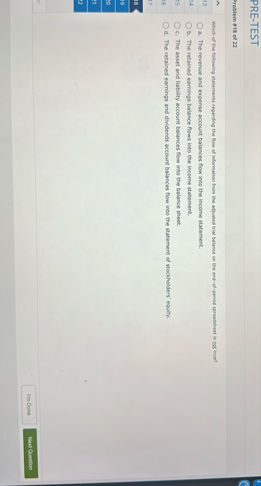 PRE - TEST Problem * 1 8 of 2 2 Which of the