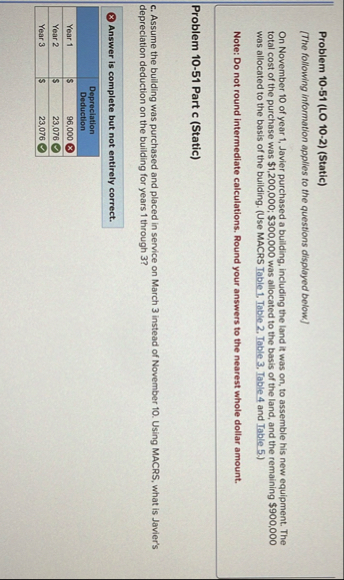 Problem 1 0 - 5 1 ( LO 1 0 - 2 ) ( Static ) [ The