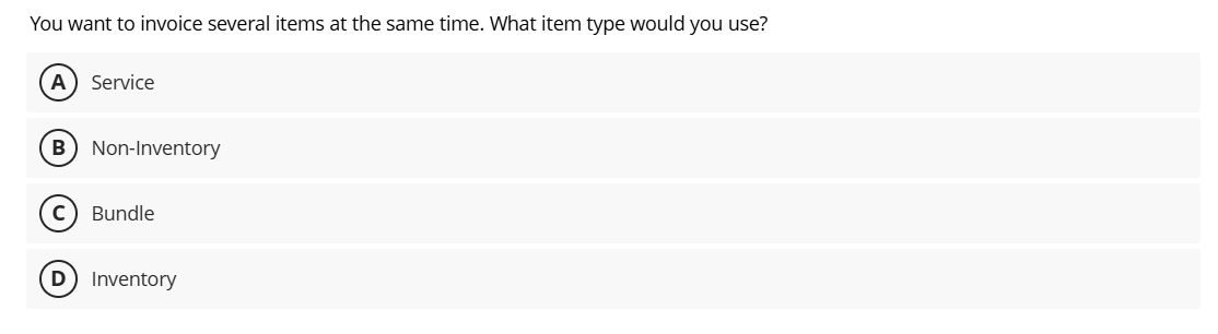 You want to invoice several items at the same