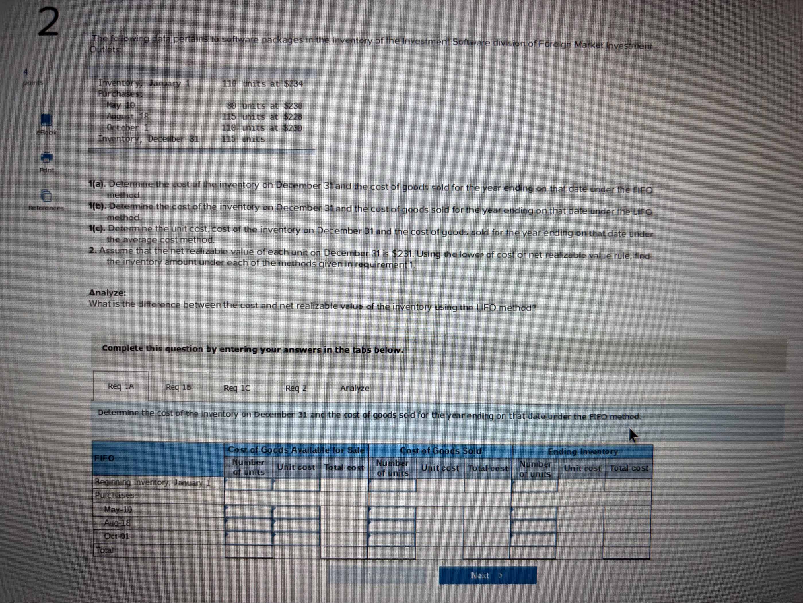 2 The following data pertains to software