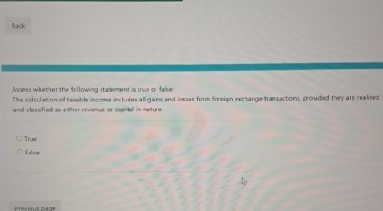 Back Assess whether the foilowing statement is