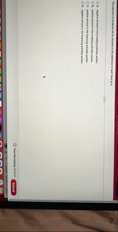 The payment of dividends will be reported on the