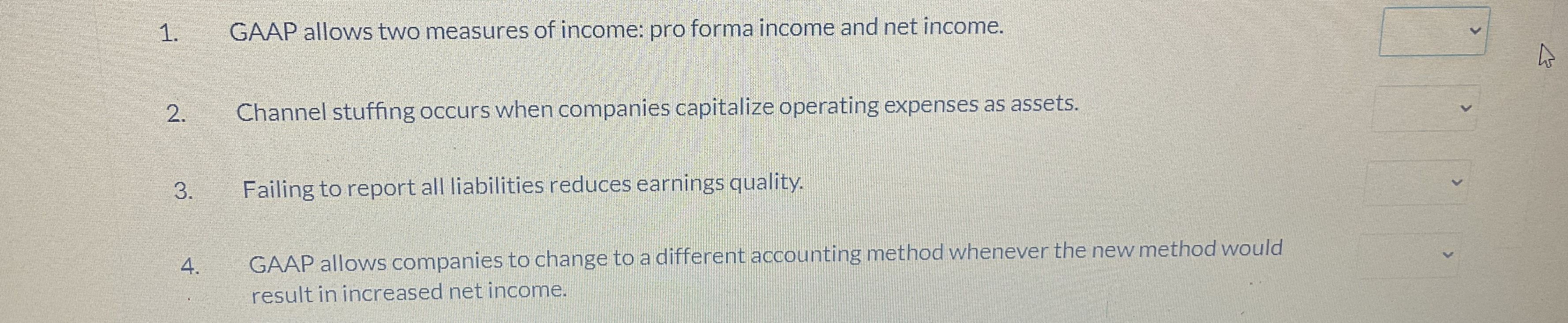 GAAP allows two measures of income: pro forma