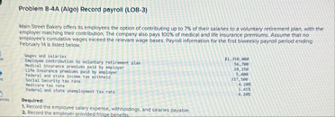 Probiem 8 - 4 A ( Algo ) Record payroll ( 2 0 0 -