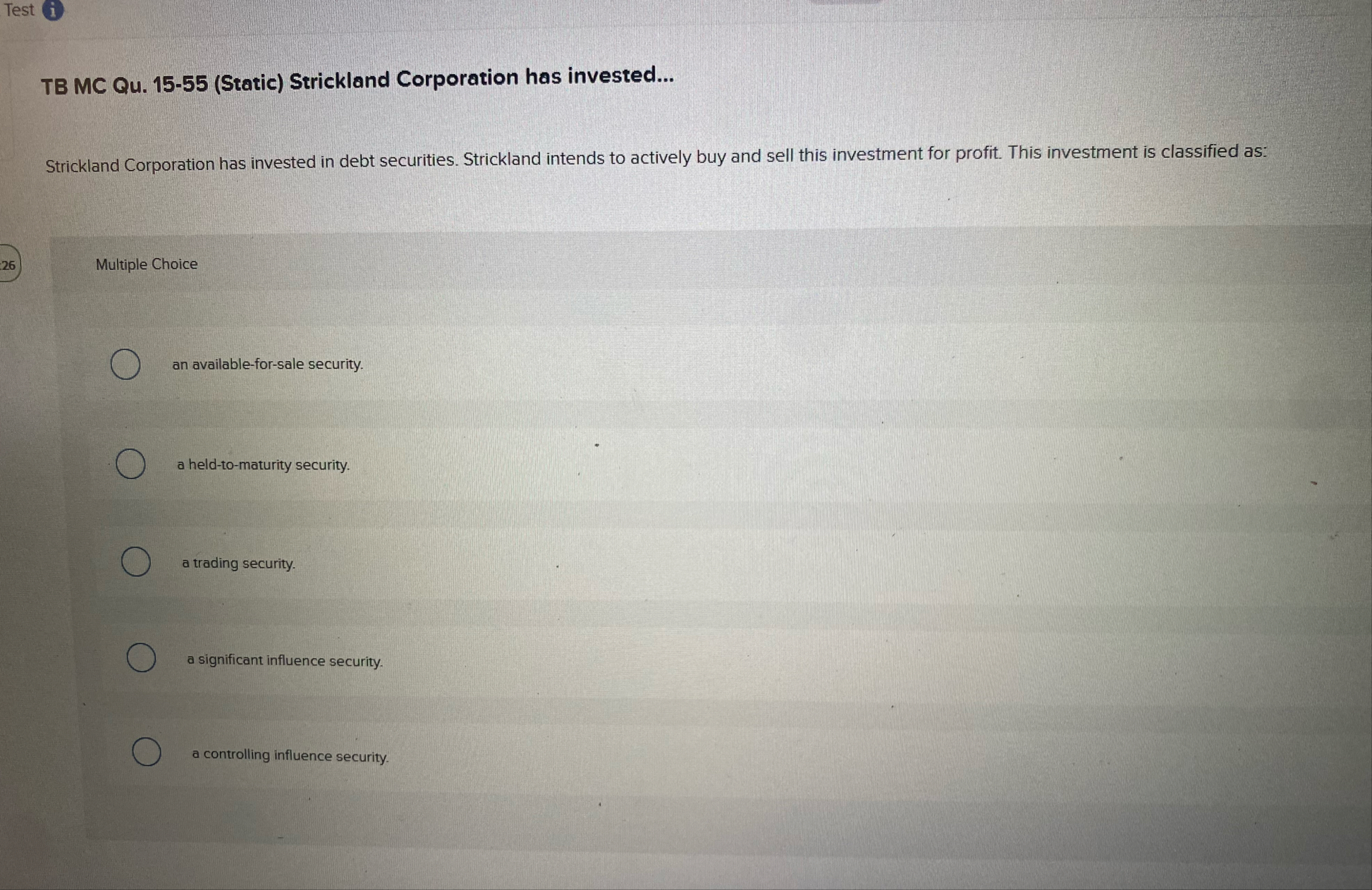 Test i TB MC Qu . 1 5 - 5 5 ( Static ) Strickland
