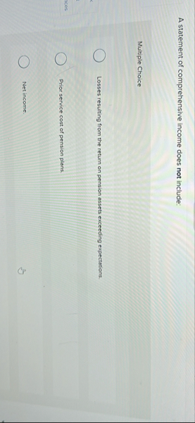 A statement of comprehensive income does not