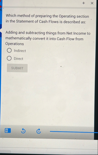 Which method of preparing the Operating section