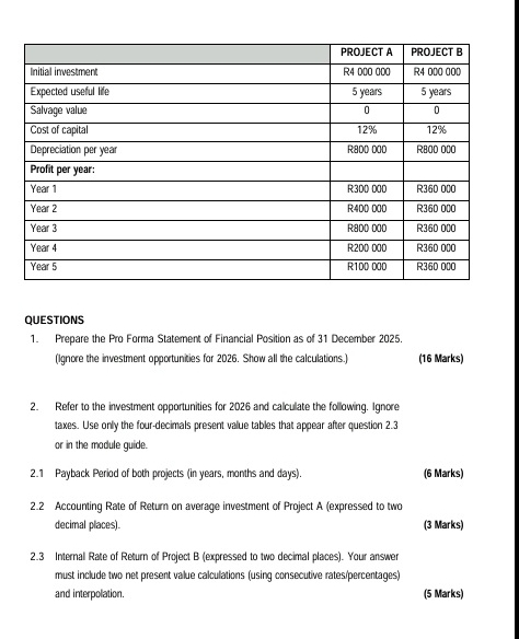 \ table [ [ , PROJECT A , PROJECT B ] , [ Initial