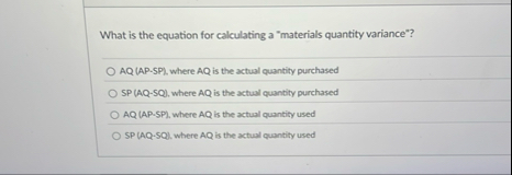 What is the equation for calculating a "materials