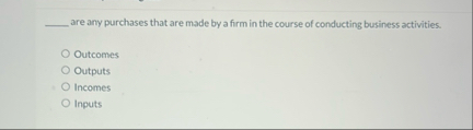are any purchases that are made by a firm in the