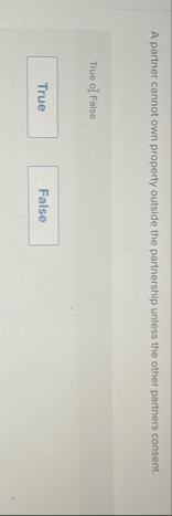 A partner cannot own property outside the