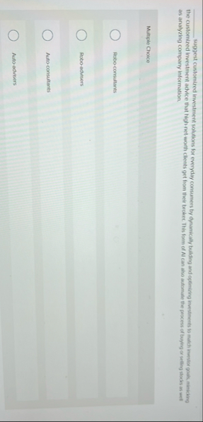 q , suggest customized investment solutions for