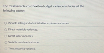 The total variable cost flexible - budget